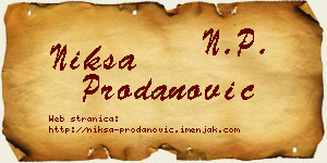 Nikša Prodanović vizit kartica
